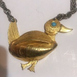 HUGE DUCK NECKLACE by Jeanne Vintage